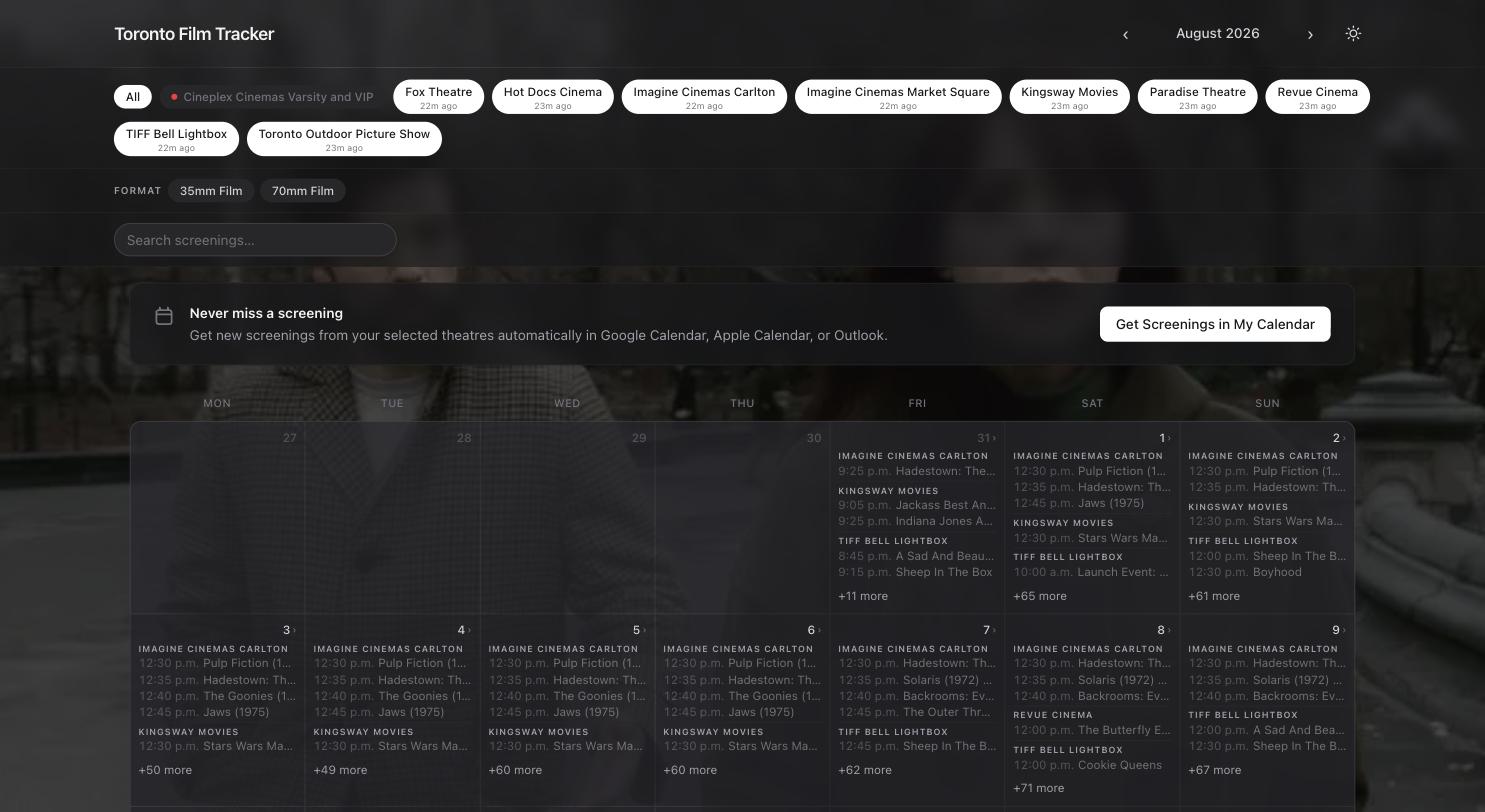 Toronto Film Tracker screenshot